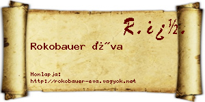 Rokobauer Éva névjegykártya